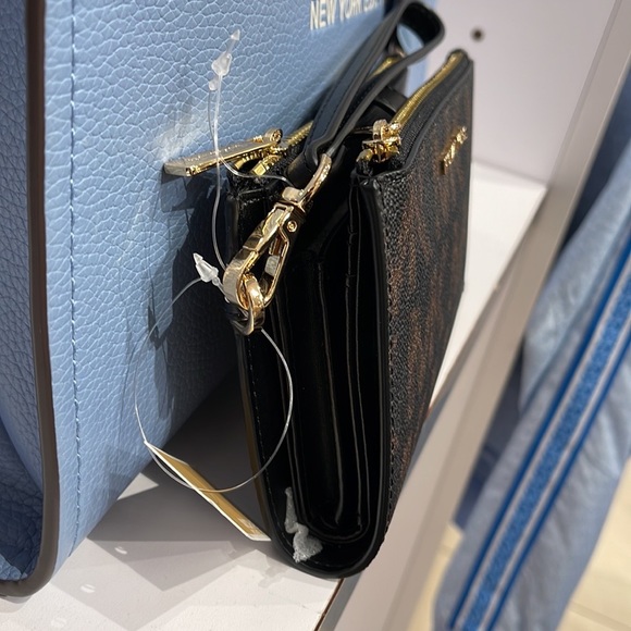 MICHAEL KORS LARGE DOUBLE ZIP WRISTLET WALLET BLACK MULTI - Picture 3 of 16